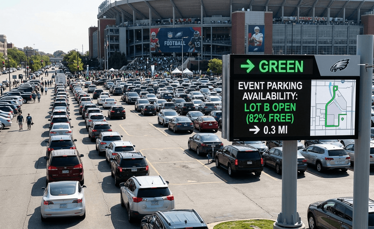 From the frustration of circling the lot to seamless arrival: How real-time wayfinding is eliminating the hidden costs of event-day traffic congestion.